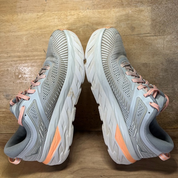 Hoka One One Bondi 7 CUSHIONED Womens Size 7.5 Running Shoes Sneakers Gray - Picture 8 of 14